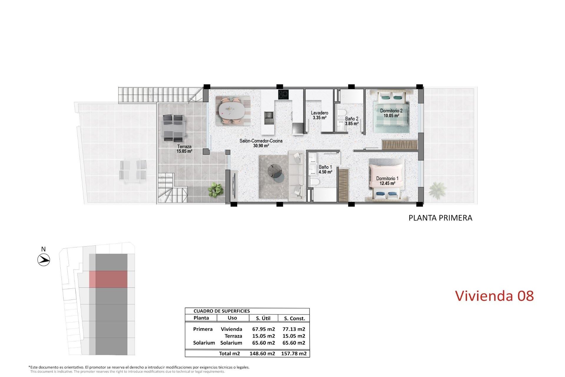 New Build - Top Floor Bungalow -
Pilar de la Horadada - pueblo