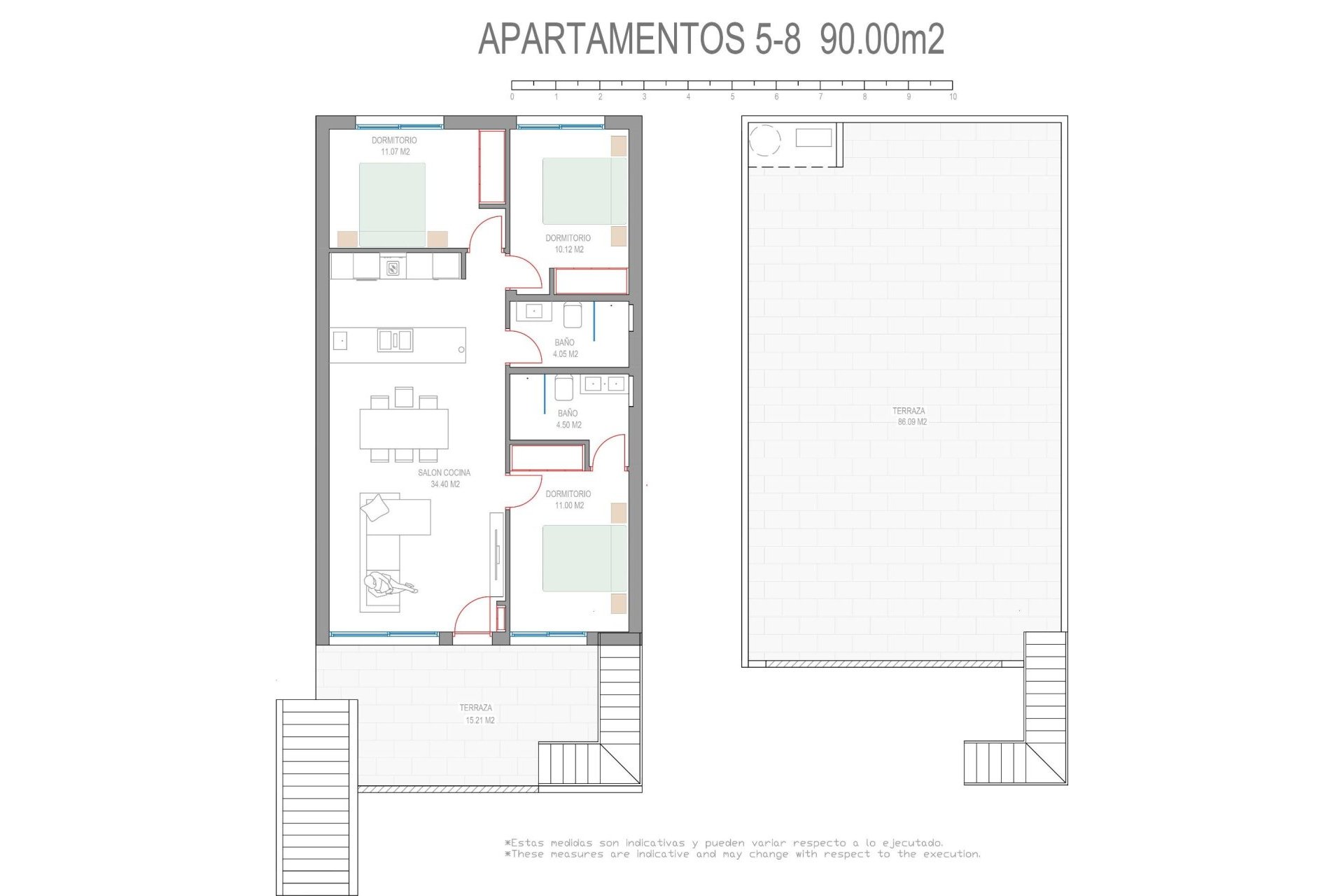 Nieuwbouw Woningen - Top Floor Bungalow -
Pilar de la Horadada - Parque del Mediterraneo