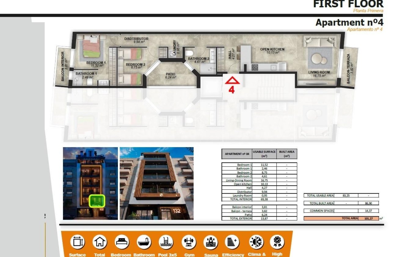 Nouvelle Construction - Appartement -
Torrevieja - Playa de El Cura