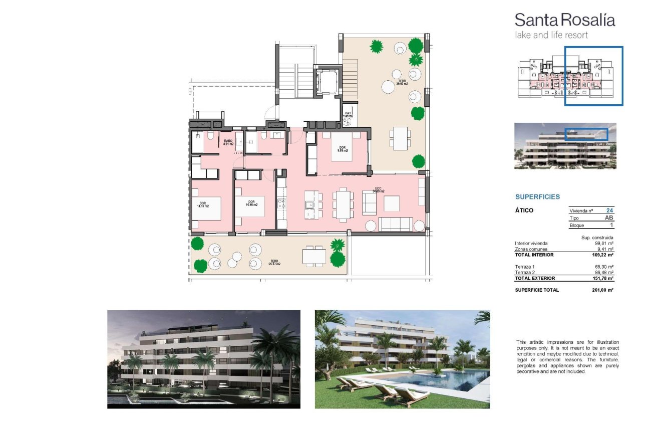 Nouvelle Construction - Penthouse -
Torre Pacheco - Santa Rosalia Lake And Life Resort