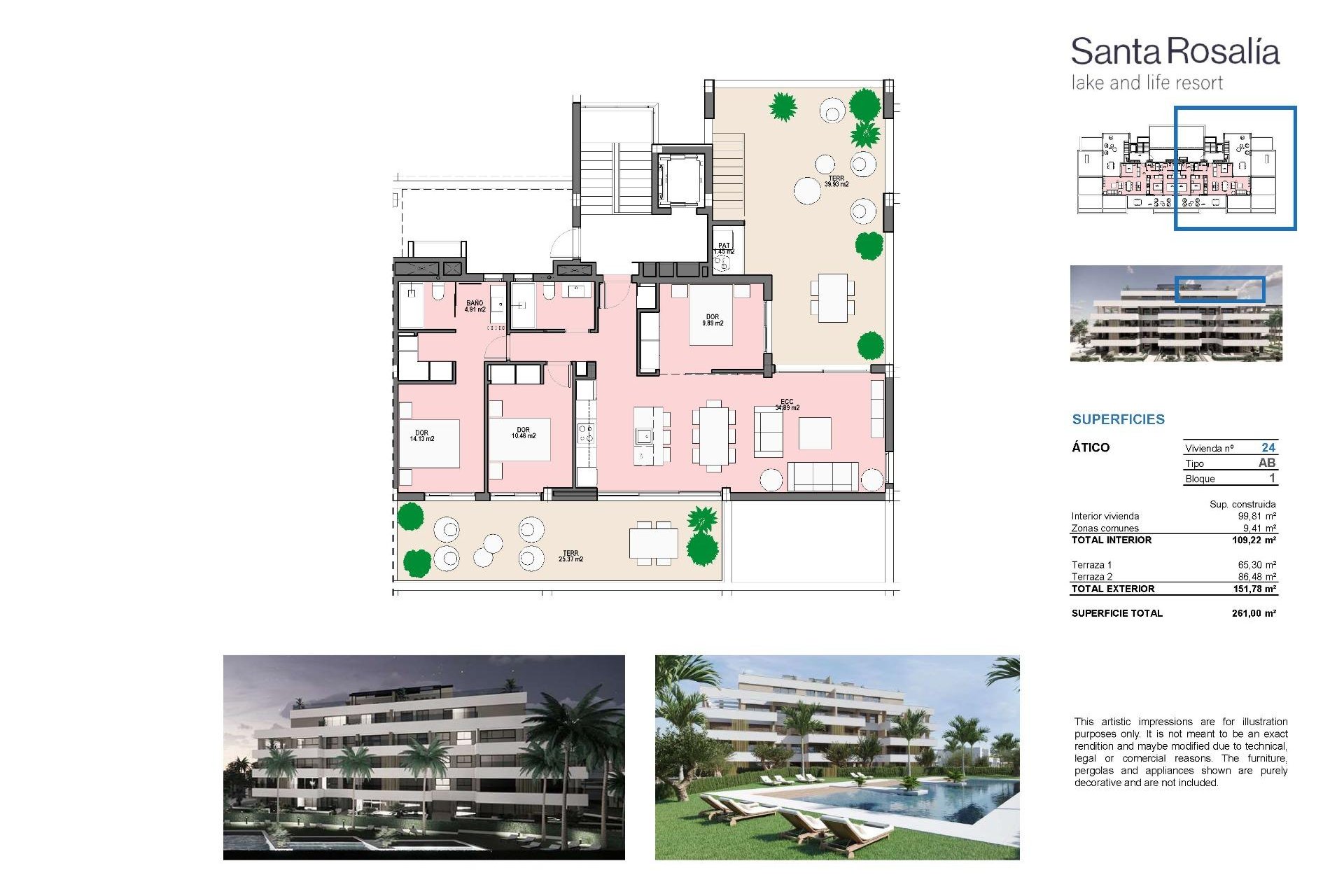 Nouvelle Construction - Penthouse -
Torre Pacheco - Santa Rosalia Lake And Life Resort