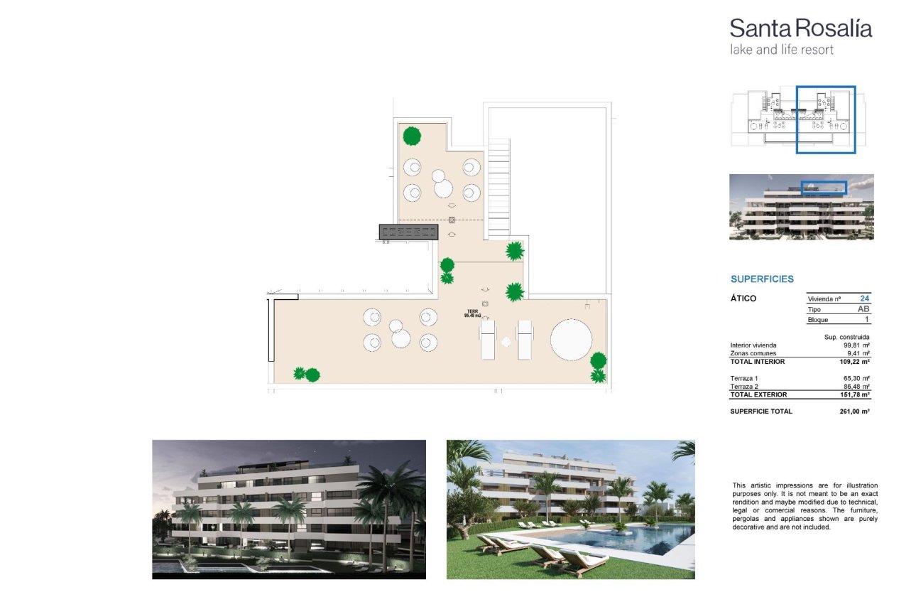 Nouvelle Construction - Penthouse -
Torre Pacheco - Santa Rosalia Lake And Life Resort