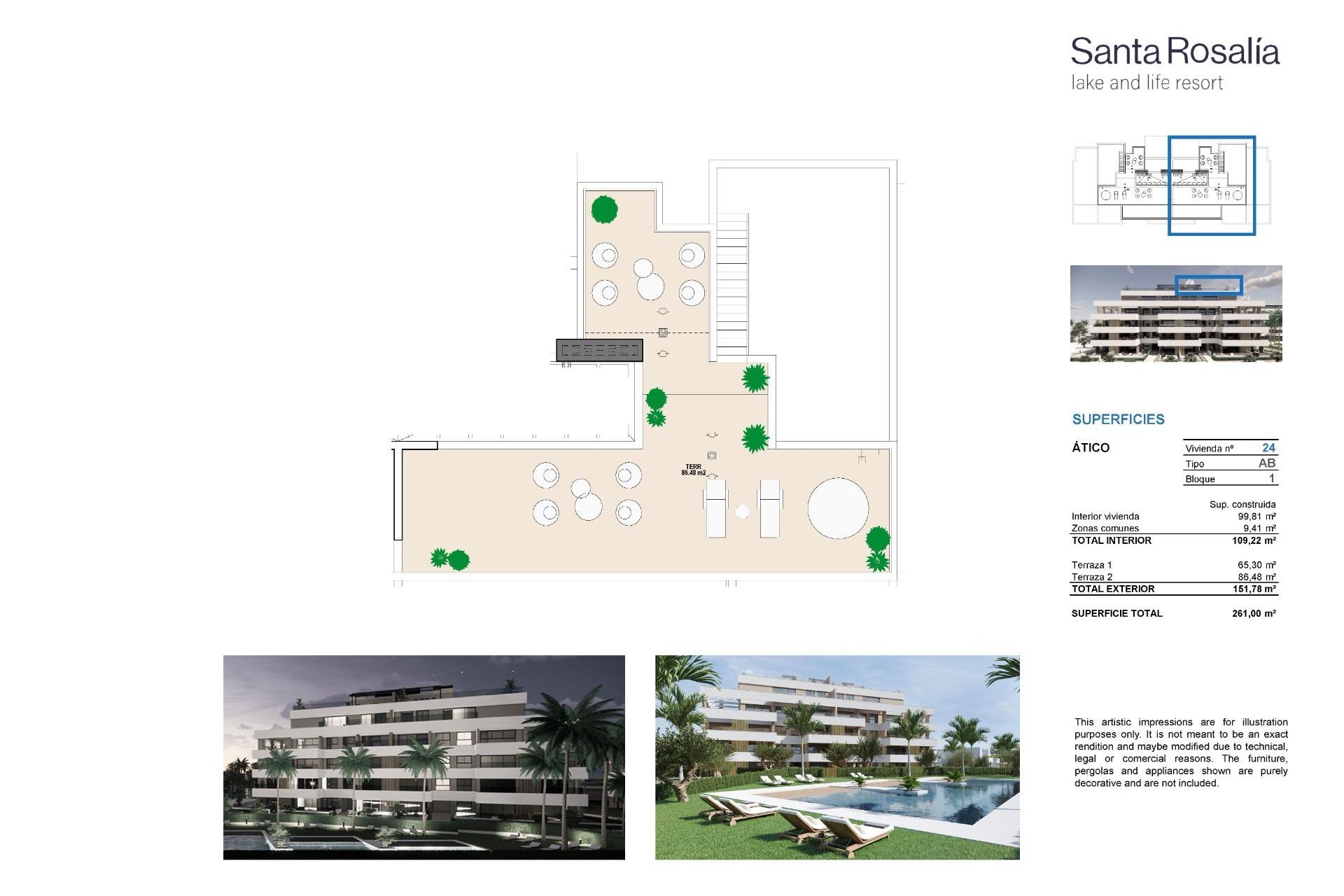 Nouvelle Construction - Penthouse -
Torre Pacheco - Santa Rosalia Lake And Life Resort